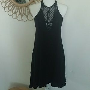 Daytrip Black Shift Dress with Lace